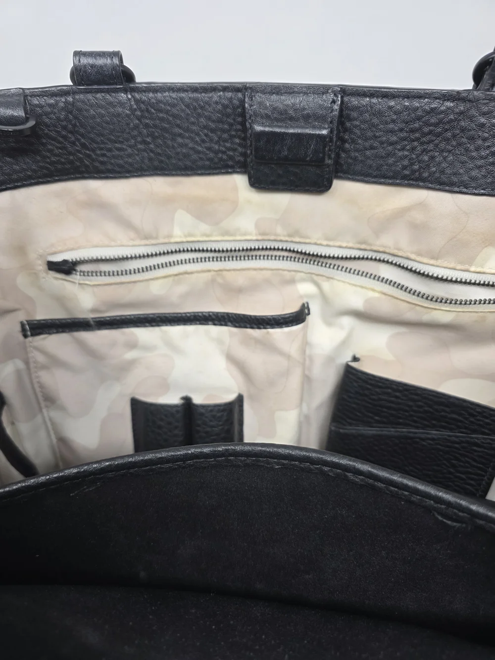 Dagne Dover Black Pebbled Leather Allyn Work Tote Laptop Bag With Shoe Bag